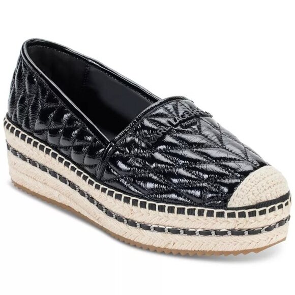 KARL LAGERFELD PARIS Desta Slip-On Espadrille Platform Flats NIB - Picture 2 of 8